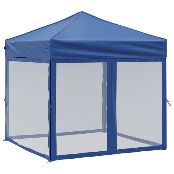 vidaXL Party Tent Blue 210D oxford fabric with silver coating 6.6 x 6.6 ft