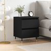 vidaXL Bedside Cabinet Black Engineered wood, Iron Medium