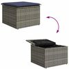 vidaXL Garden Stool Gray 55 x 55 x 37cm poly rattan