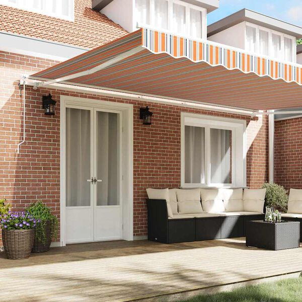 vidaXL Retractable Awning Multicolour 196.85" x 118.11