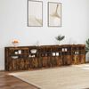 vidaXL Sideboard with LED Lights Smoked Oak 111.4"x14.6"x26.4"