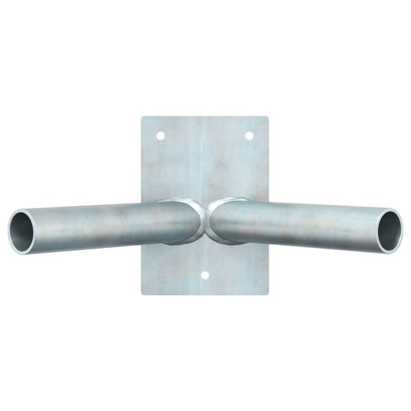 vidaXL Flag Pole Holder Silver 11.5 x 7.5 cm Steel