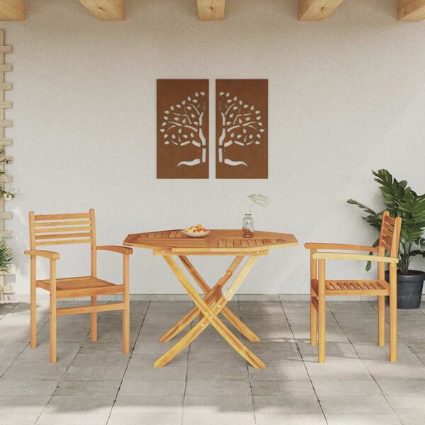 vidaXL Chair 2 pcs Brown 56 x 55 x 90.5 cm Solid Teak Wood