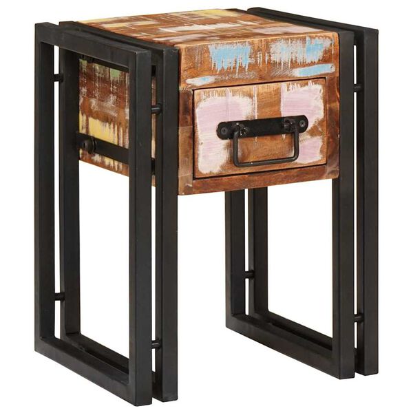 vidaXL End Table 11.81 x 11.81 x 15.75 in Solid Reclaim Wood