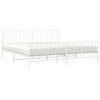 vidaXL Bed Frame White Steel Full Bed Frame Rectangular Modern