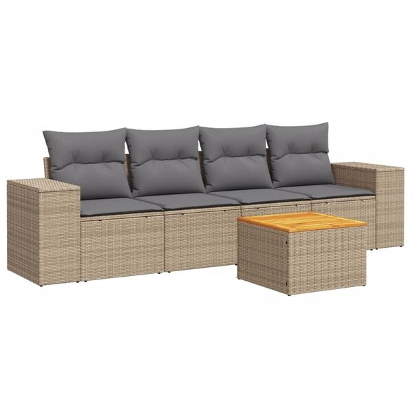 vidaXL Garden Sofa Set Beige