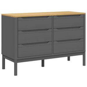 vidaXL Drawer Cabinet Grey Solid pine wood Large Chest of Drawers