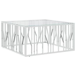 vidaXL Coffee Table Stainless Steel 39.4x39.4x19.7 in Durable