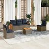 vidaXL 6 Piece Garden Sofa Set with Cushions Grey Poly Rattan