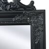 vidaXL Free-standing Mirror Black Wood, glass, engineered wood Full-length