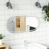 vidaXL LED Bathroom Mirror Transparent Glass 39.4 x 17.7 in
