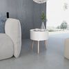 vidaXL Side Table White MDF, Pinewood 15.6 in Diameter Detachable