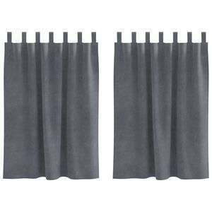 vidaXL Curtains with Curtains 2 pcs Light grey 55.12 x 55.12 in Velvet