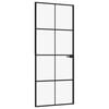 vidaXL Interior Door Black 32.7"x79.3" Tempered Glass&Aluminum Slim