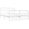 vidaXL Bed Frame White Powder-coated steel 70.9x78.7 in Super King