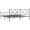 vidaXL Bed Frame Black Steel Super King Bed Frame Rectangular