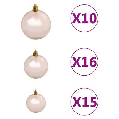 vidaXL Artificial Pre-lit Christmas Tree with Ball Set L 94.5" White