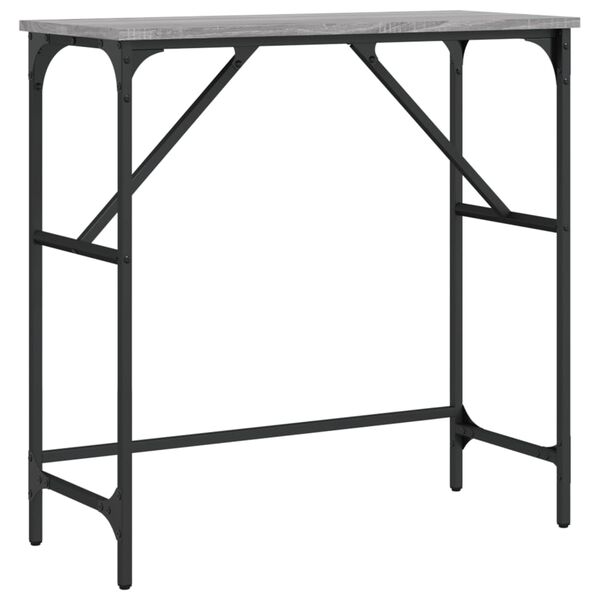 vidaXL Console Table Grey Sonoma Engineered Wood, Metal