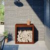 vidaXL Firewood Rack 23.6x15.7x23.6" Weathering Steel