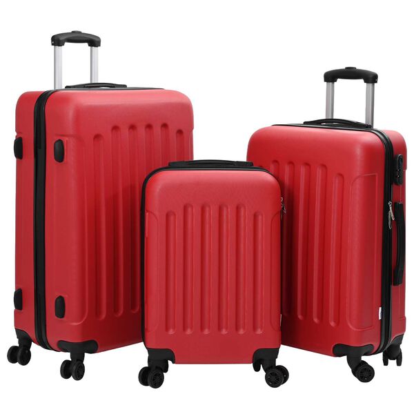 vidaXL Suitcase Set 3 pcs Red 50 x 31 x 78 cm ABS Plastic and Steel