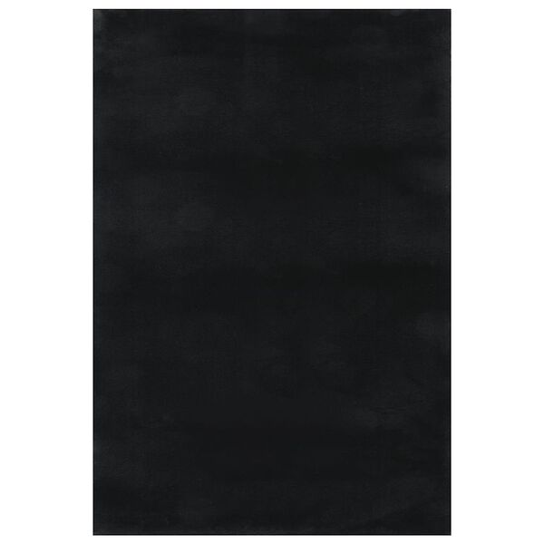 vidaXL Rug Black 100% Polyester 63" x 90.6" Non-slip Rug Rectangular