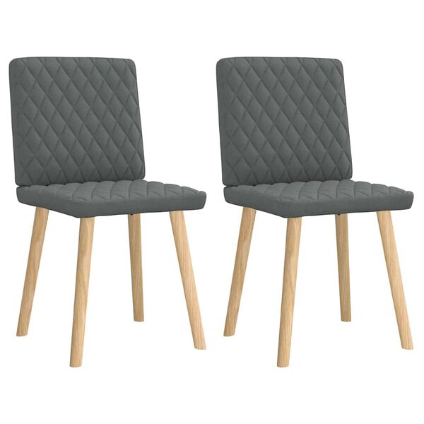 vidaXL Dining Chair Set of 2 Dark Grey
