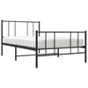 vidaXL Bed Frame Black Powder-coated steel Small Single Storage