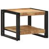 vidaXL Coffee Table Brown, Black Solid Mango Wood, Iron Compact