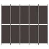vidaXL 6-Panel Room Divider Brown 118.1"x86.6" Fabric