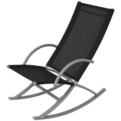 vidaXL Patio Rocking Chairs 2 pcs Steel and Textilene Black