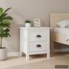 vidaXL Bedside Cabinet White Solid pine wood Medium Bedside Cabinet