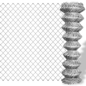 vidaXL Chain Link Fence Galvanised Steel 82.0x3.3' Silver