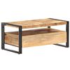 vidaXL Coffee Table Brown and black Rough mango wood, steel