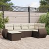 vidaXL Garden Sofa Set Brown, Cream white