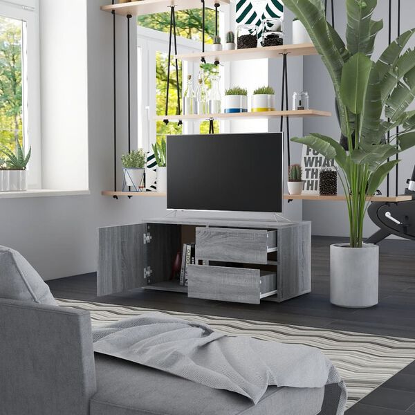 vidaXL TV Cabinet Grey Sonoma Engineered wood 31.5 in TV Cabinet