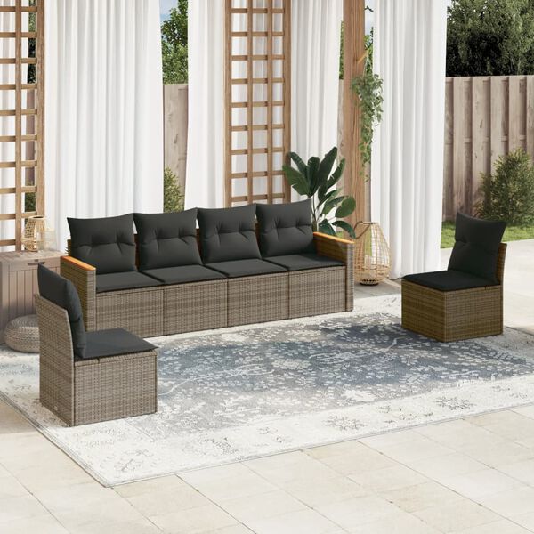 vidaXL Garden Sofa Set Grey