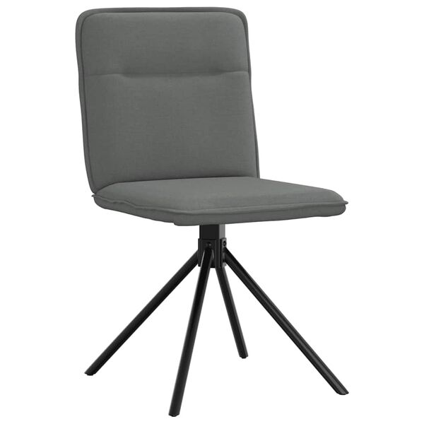 vidaXL Dining Chair Set of 2 Dark Grey Polyester, Plywood, Metal Medium