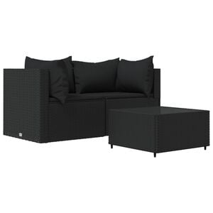 vidaXL Patio Lounge Set Black