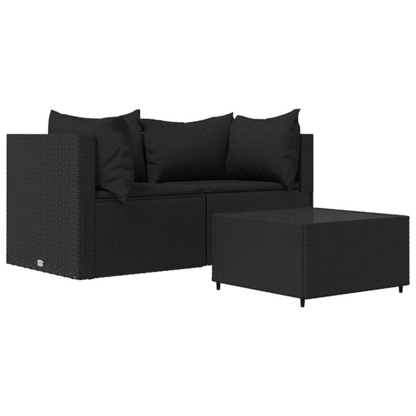 vidaXL Patio Lounge Set Black