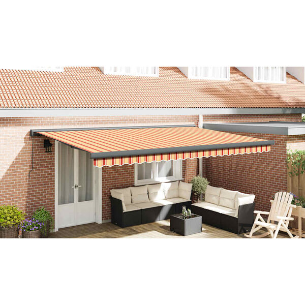 vidaXL Retractable Awning Yellow and White