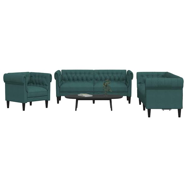 vidaXL Sofa Set Dark Green