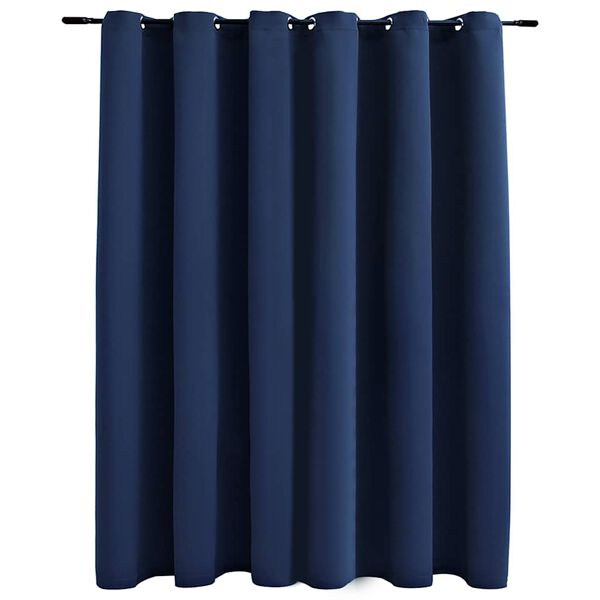 vidaXL Blackout Curtain with Metal Rings Blue 114.2x96.5"