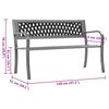 vidaXL Garden Bench Black Steel, plastic 47.2 in Durable Garden Bench