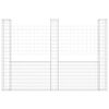 vidaXL U-shape Gabion Basket with 3 Posts Iron 102.4"x7.9"x78.7"