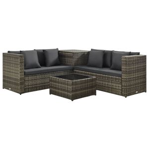 vidaXL Patio Furniture Set Set of 4 Grey, Dark grey