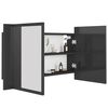 vidaXL LED Mirror Cabinet High gloss grey Engineered wood, Acrylic 31.5 in