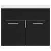 vidaXL Sink Cabinet With Basin Black and White Engineered wood and Ceramic