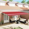 vidaXL Retractable Awning Red 196.85" x 118.11" Fabric and Metal