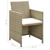 vidaXL Sofa Set Beige Rattan, Cream White Cushions