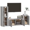vidaXL TV Cabinet Set Set of 4 Grey Sonoma Engineered wood